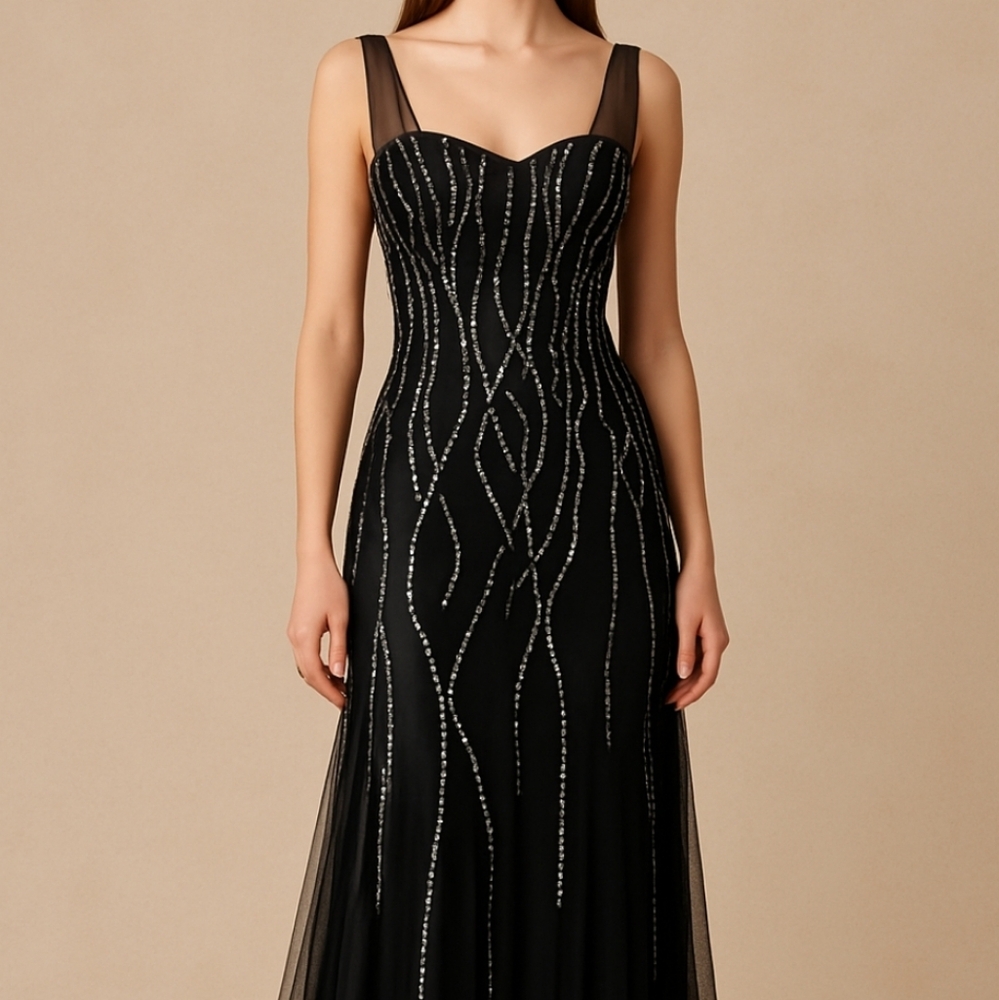 Total Glam! Black & White Cocktail Dress by Joseph Ribkoff.